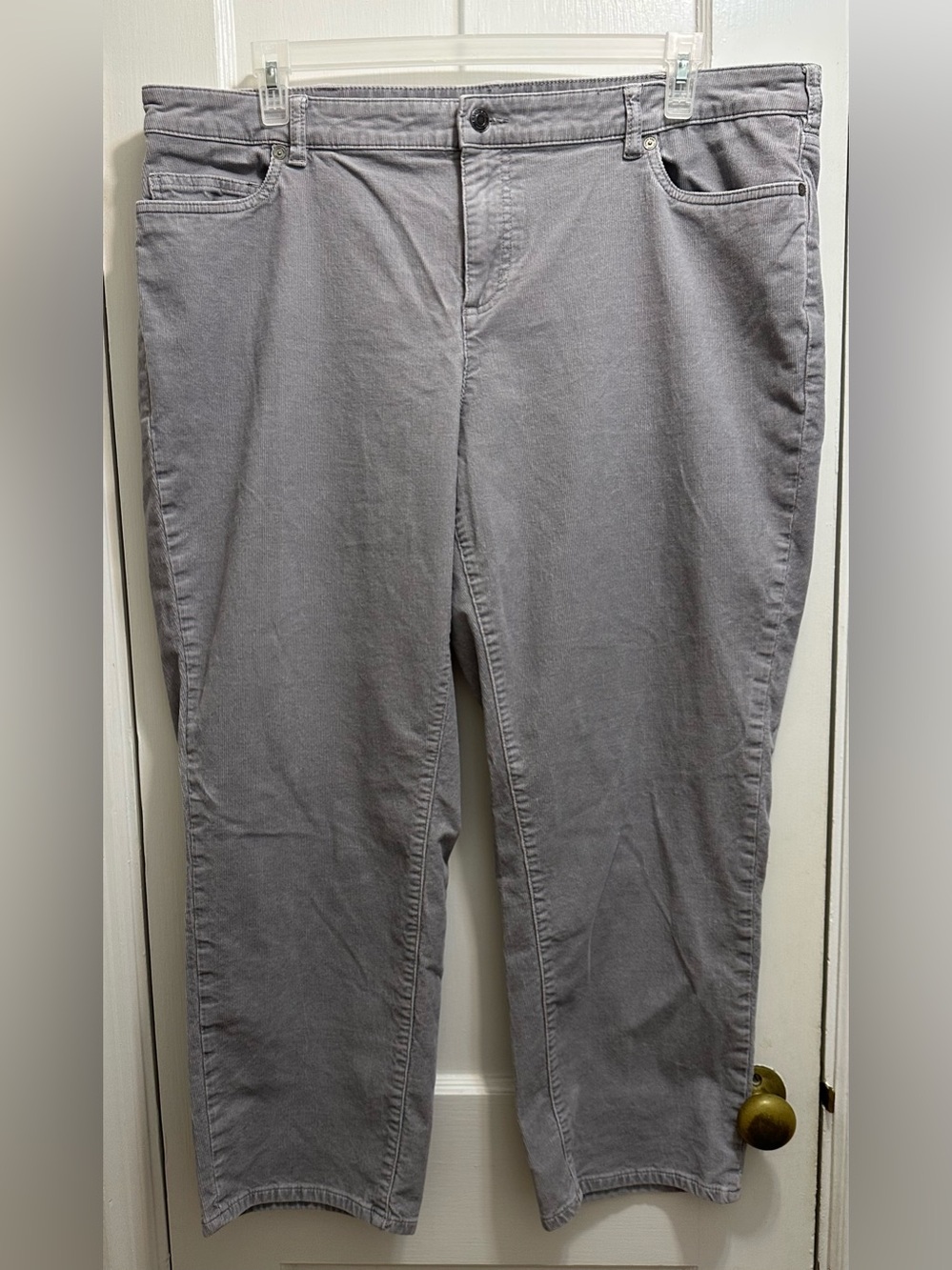 Lands' End Women's Straight Jeans in Light Gray